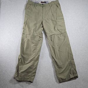 Aigle Actimum Men's Cargo Convertible Pants 34x32 Beige Hiking Camping Green